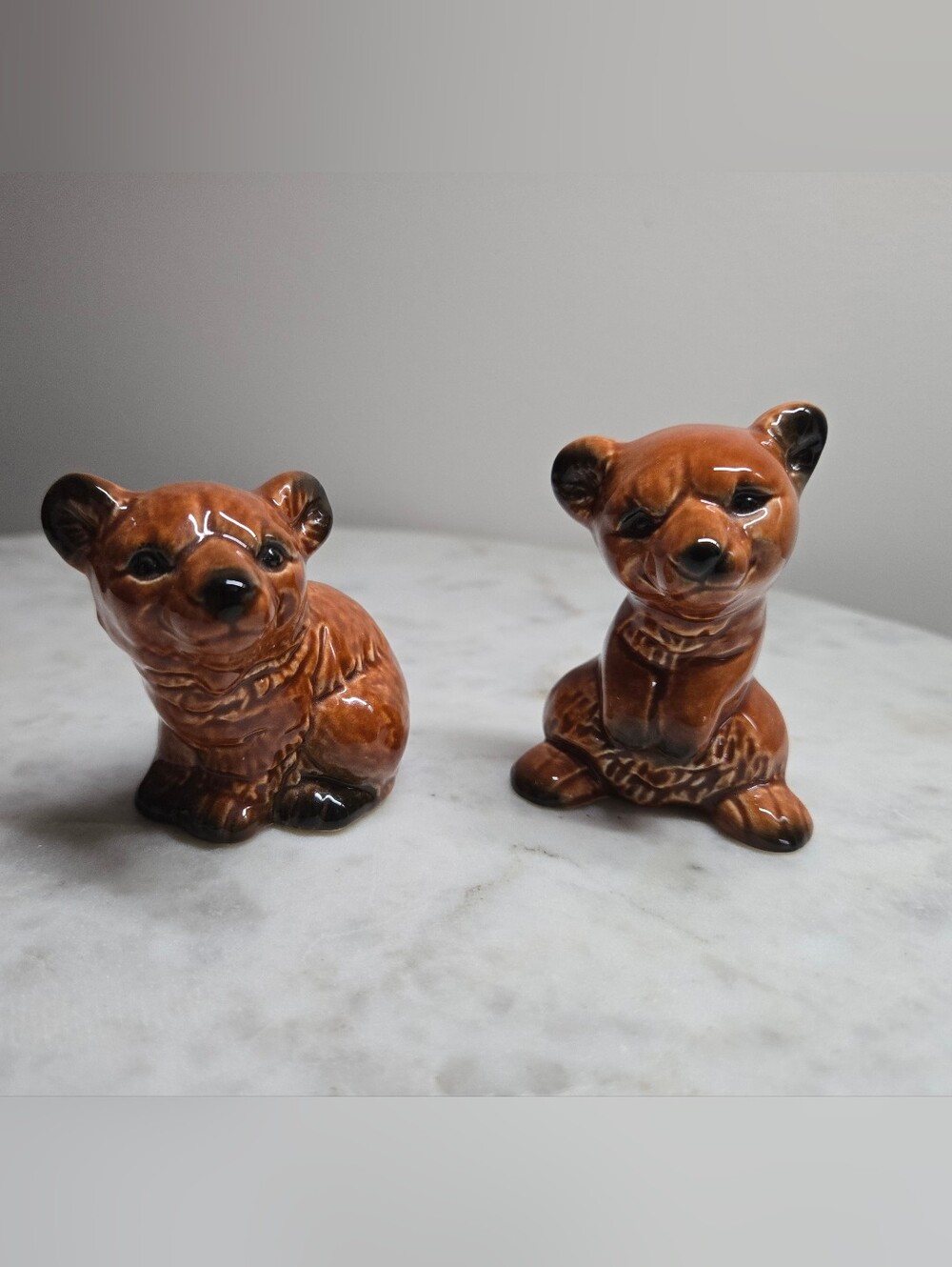 Goebel Glossy Brown Bear Figurine Pair